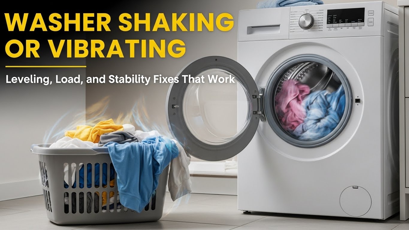 Washer Shaking or Vibrating — Leveling, Load, and Stability Fixes That Work