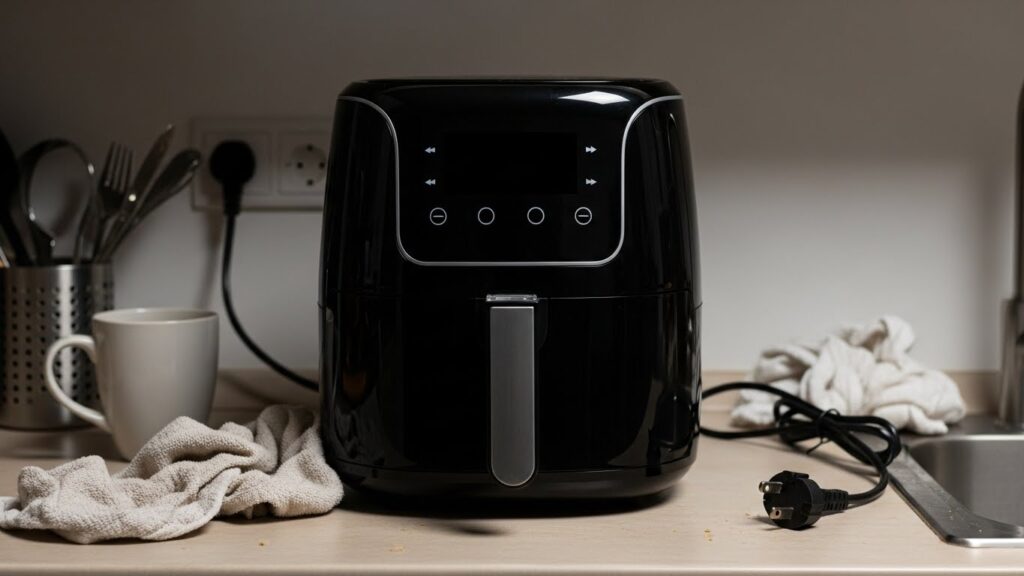 Air fryer not turning on with blank display