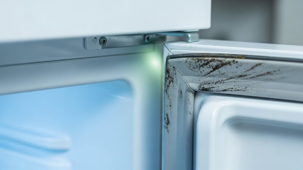 Dirty refrigerator door gasket causing persistent odor
