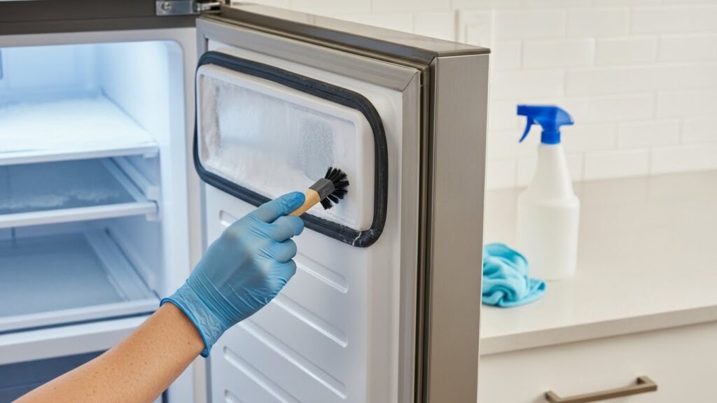 Cleaning freezer door gasket to prevent frost build up