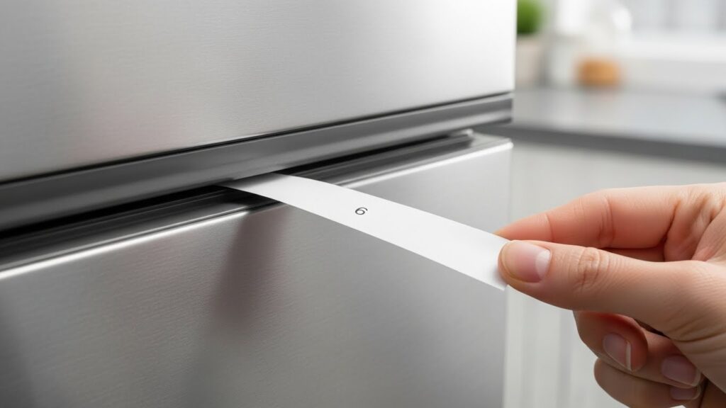 Paper test for freezer door seal to diagnose air leaks