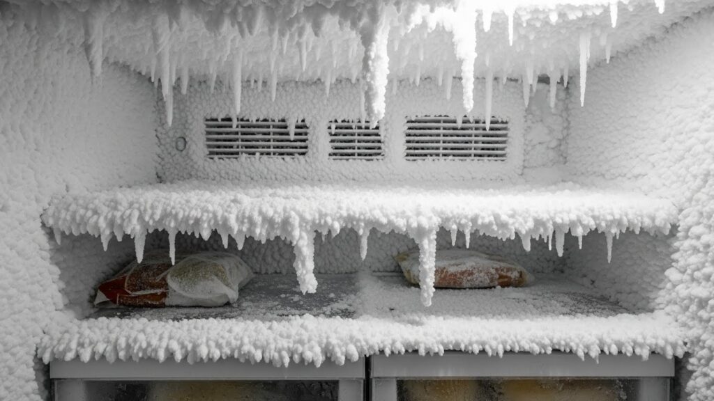 Freezer frost build-up blocking airflow