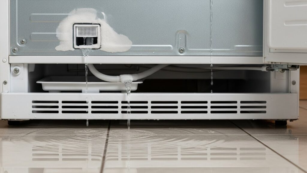 Refrigerator water leaking on floor from common sources
