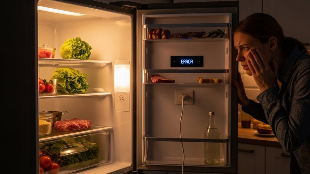 Refrigerator not cooling after power outage with lights on
