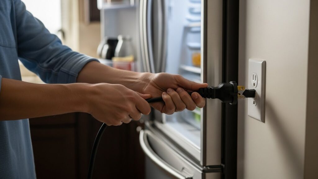 Unplugging refrigerator to reset control board