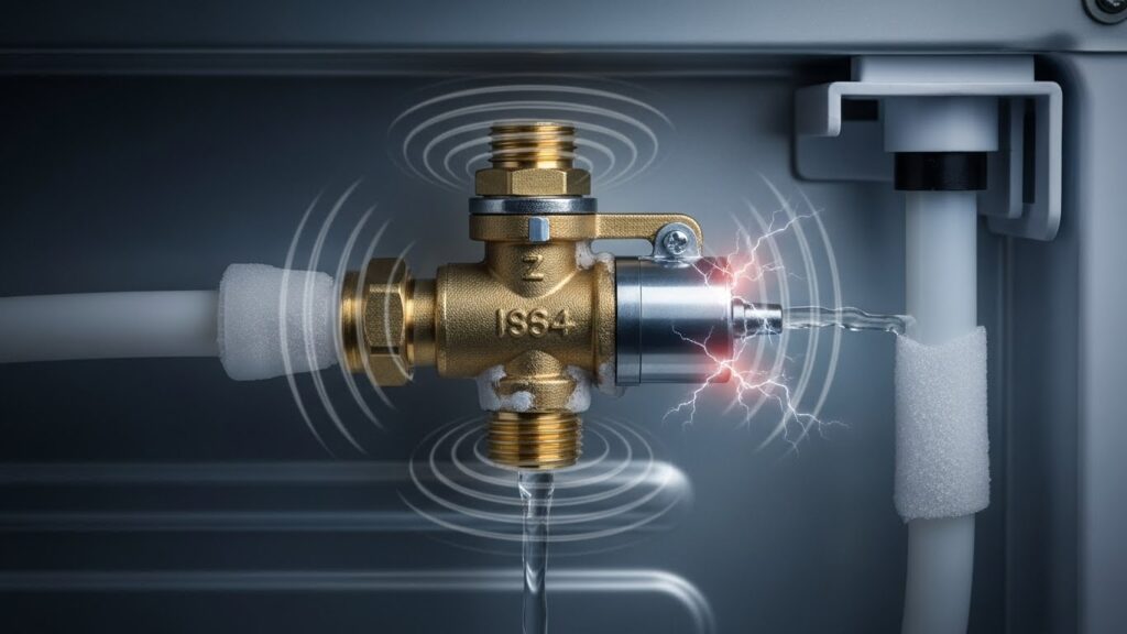Refrigerator water inlet valve buzzing during ice maker fill