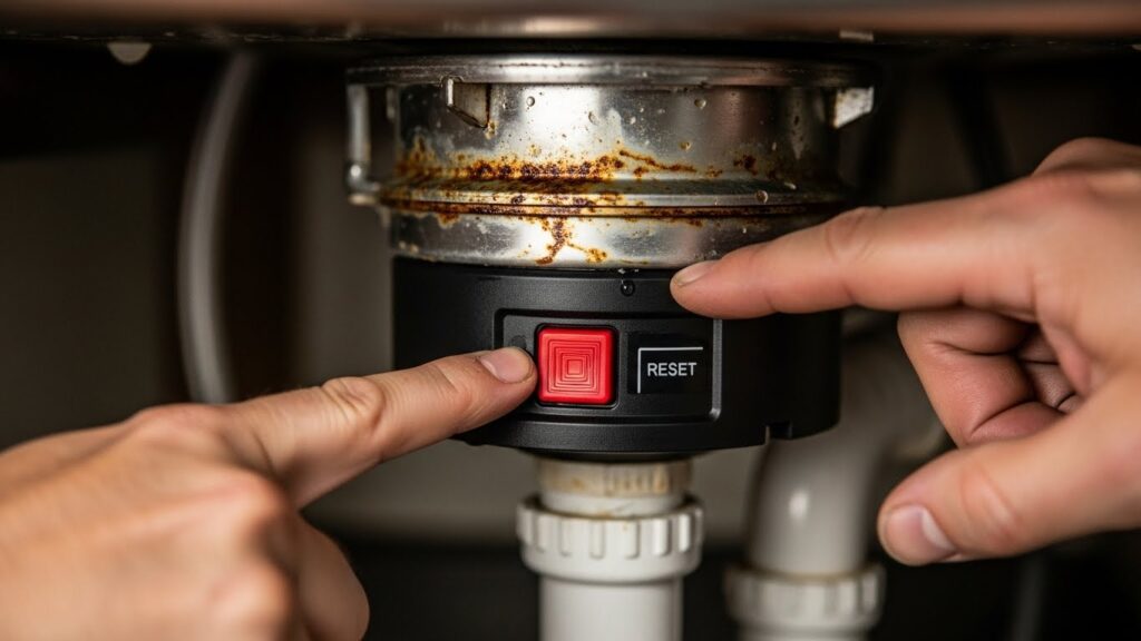 Reset button on garbage disposal