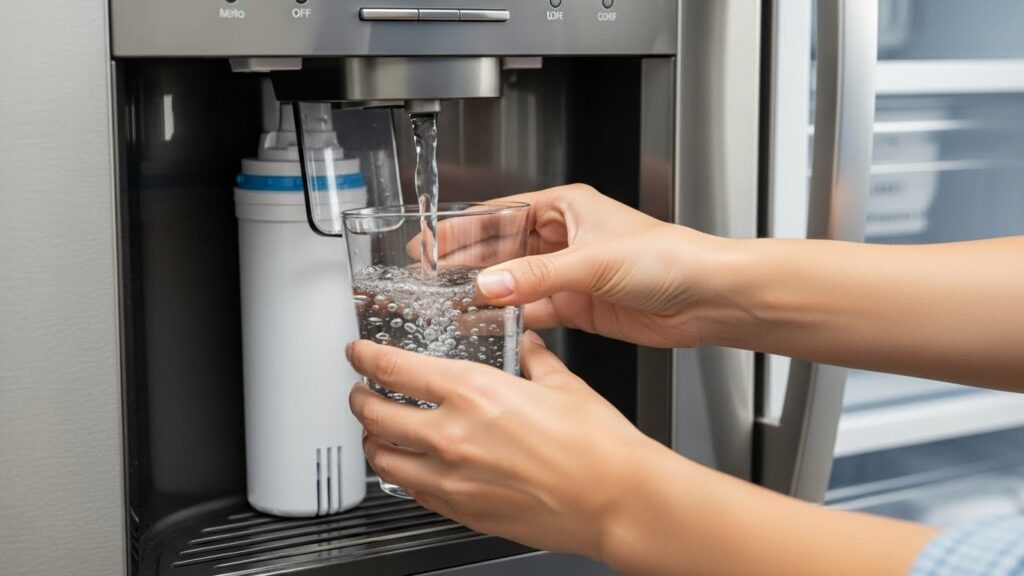 Checking ice maker water flow after filter change