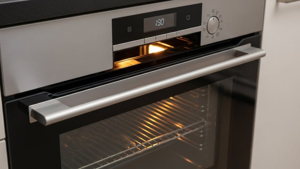 Oven door not closing properly with visible gap