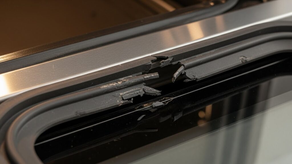 Worn oven door gasket leaking heat