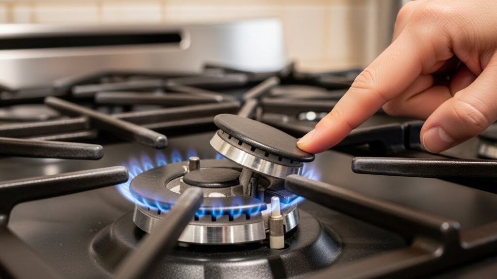 Misaligned stove burner cap preventing ignition