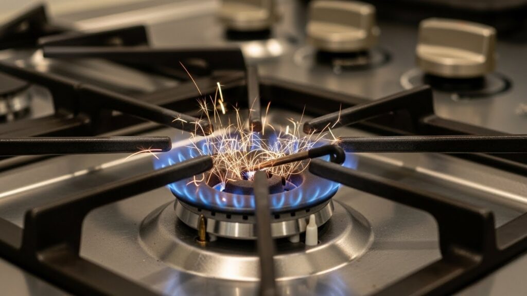 Stove burner not igniting with clicking sound