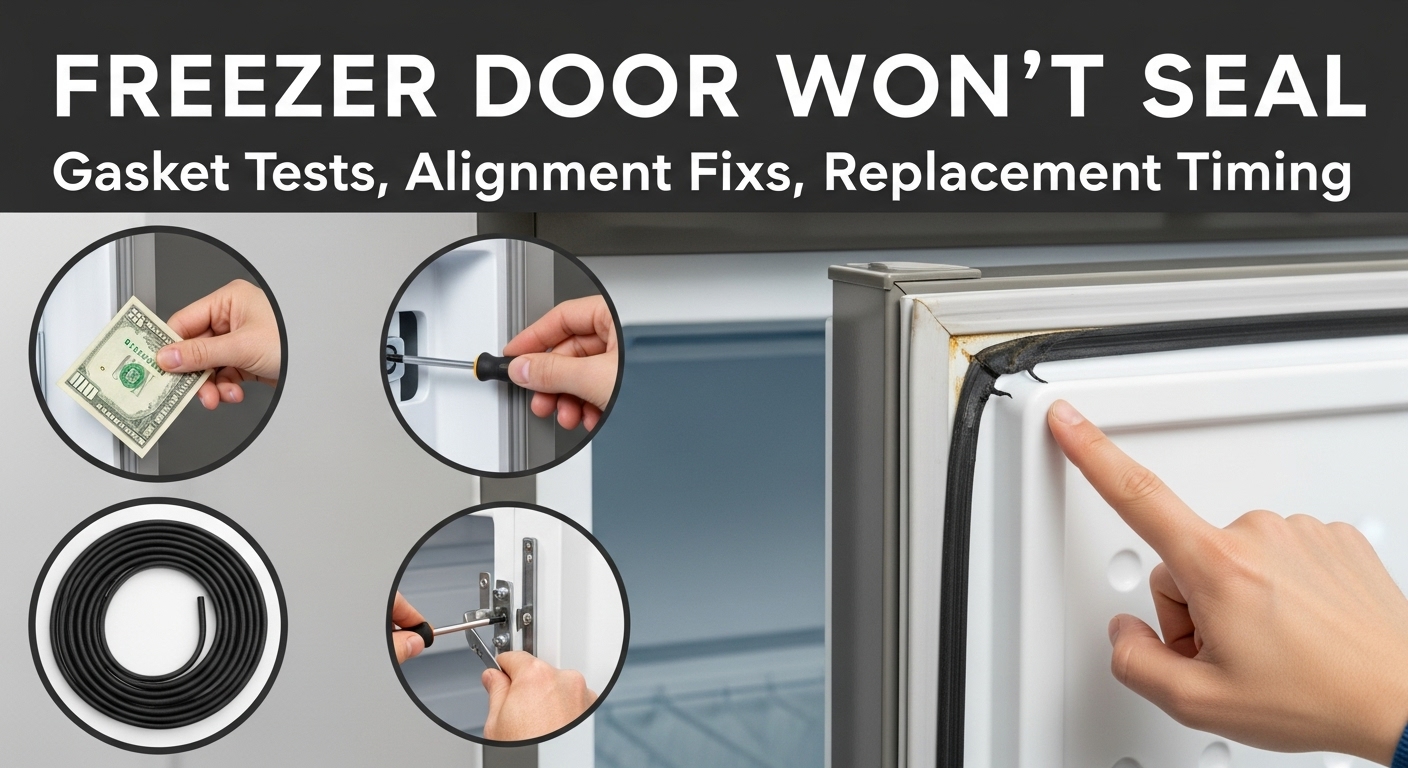 Freezer door won't seal — Gasket tests, alignment fixes, and replacement timing